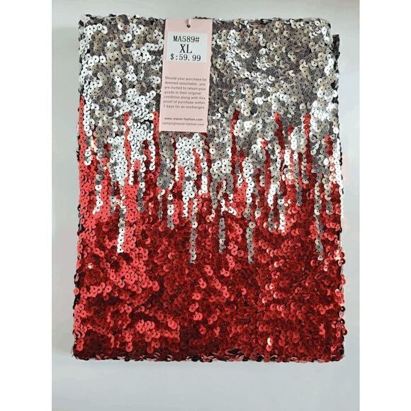 ✨ Sequin Ombre Sparkly Sexy Bodycon Spaghetti Strap Party Dress SIZE XL NEW - Picture 9 of 17